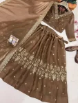 MODERN GMY TISSUE SILK SEQUENCE & THREAD ZARI EMBROIDERY WORK LEHENGA CHOLI WITH DUPATTA WEDDING WEAR WHOLESALE PRICE ETHNIC GARMENT (17)