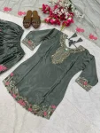 MODERN JAPAN SATIN EMBROIDERY SEQUENCE WORK TOP PATIYALA WITH DUPATTA FESTIVE WEAR WHOLESALE PRICE ETHNIC GARMENT (2)