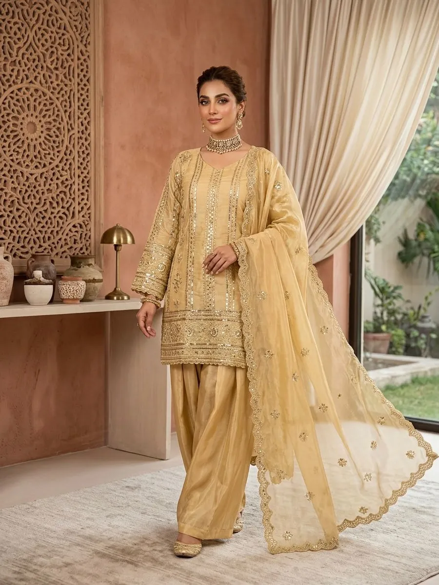 MODERN JMC SILK THREAD & SEQUENCE WORK TOP PALAZZO WITH DUPATTA FESTIVE WEAR WHOLESALE PRICE ETHNIC GARMENT (1)