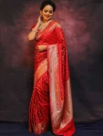 MODERN LICHI SILK JACQUARD WORK SAREE WITH UNSTITCHED BLOUSE FESTIVE WEAR WHOLESALE PRICE ETHNIC GARMENT (2)