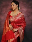 MODERN LICHI SILK JACQUARD WORK SAREE WITH UNSTITCHED BLOUSE FESTIVE WEAR WHOLESALE PRICE ETHNIC GARMENT (2)