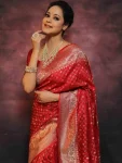 MODERN LICHI SILK JACQUARD WORK SAREE WITH UNSTITCHED BLOUSE FESTIVE WEAR WHOLESALE PRICE ETHNIC GARMENT (2)