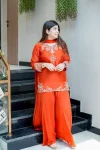 MODERN NATURAL CREPE EMBROIDERY WORK TOP PALAZZO WITH DUPATTA FESTIVE WEAR WHOLESALE PRICE ETHNIC GARMENT (9)