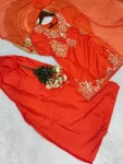 MODERN NATURAL CREPE EMBROIDERY WORK TOP PALAZZO WITH DUPATTA FESTIVE WEAR WHOLESALE PRICE ETHNIC GARMENT (9)