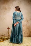 MODERN RANGOLI CRUSH EMBROIDERY AND SEQUENCE WORK GOWN WITH DUPATTA WEDDING WEAR WHOLESLE PRICE ETHNIC GARMENT (20)