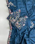 MODERN RANGOLI SILK EMBROIDERY SEQUENCE WITH MULTI THREAD AND CUT WORK LACE SAREE WITH STITCHED BLOUSE WEDDING WEAR WHOLESALE PRICE ETHNIC GARMENT (14)