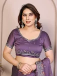 MODERN RANGOLI SILK EMBROIDERY WORK LACE BORDER SAREE WITH UNSTITCHED BLOUSE FESTIVE WEAR WHOLESALE PRICE ETHNIC GARMENT (2)