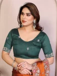 MODERN RANGOLI SILK EMBROIDERY WORK LACE BORDER SAREE WITH UNSTITCHED BLOUSE WEDDING WEAR WHOLESALE PRICE ETHNIC GARMENT (3)