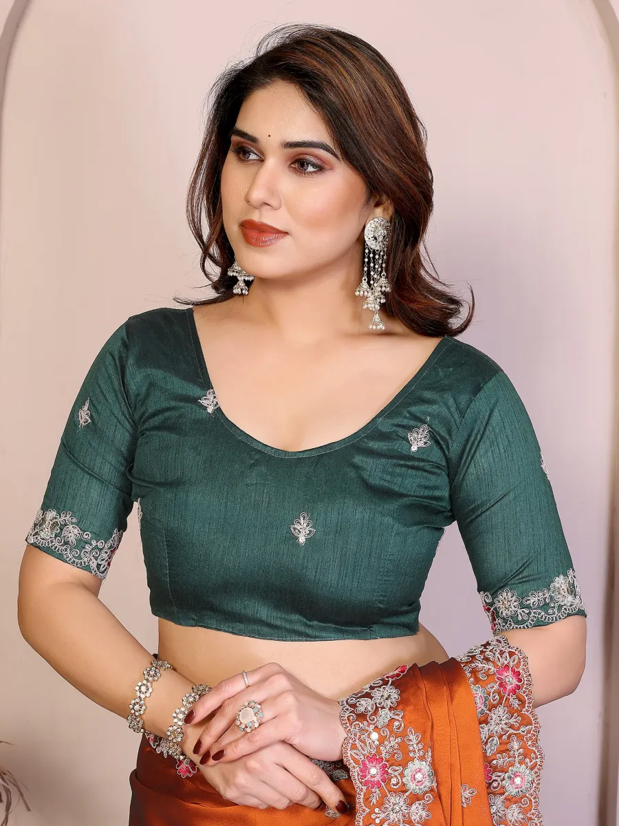 MODERN RANGOLI SILK EMBROIDERY WORK LACE BORDER SAREE WITH UNSTITCHED BLOUSE WEDDING WEAR WHOLESALE PRICE ETHNIC GARMENT (5)