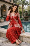 MODERN RANGOLI SILK PLAIN DRAPED SKIRT BLOUSE WITH EMBROIDERY MULTI THREAD SEQUENCE WORK KOTI PARTY WEAR WHOLESALE PRICE ETHNIC GARMENT (2)
