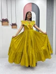 MODERN ROMAN EMBROIDERY THREAD & KHATLI WORK GOWN FESTIVE WEAR WHOLESALE PRICE ETHNIC GARMENT (18)