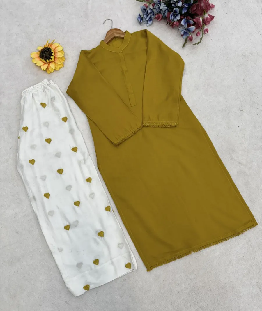 MODERN ROMAN SILK LACE WORK TOP PALAZZO SET DAILY WEAR WHOLESALE PRICE ETHNIC GARMENT (10)