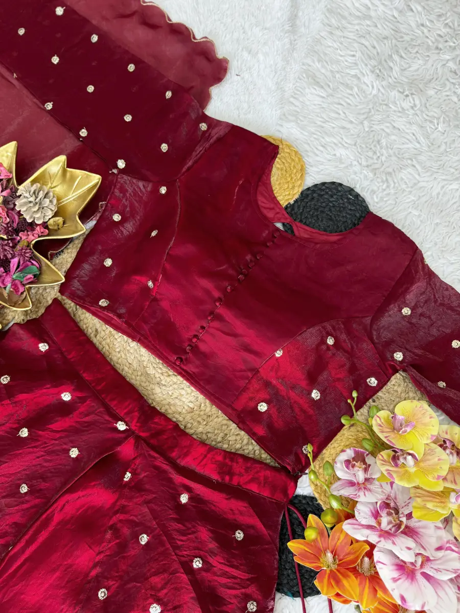 MODERN SPACE SILK SEQUENCE EMBROIDERY WORK LEHENGA CHOLI WITH DUPATTA FESTIVE WEAR WHOLESALE PRICE ETHNIC GARMENT (1)