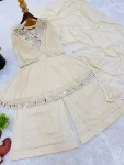MODERN TABBY ORGANZA REAL MIRROR WORK LACE BORDER TOP PALAZZO WITH DUPATTA FESTIVE WEAR WHOLESALE PRICE ETHNIC GARMENT (10)