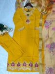 MODERN TABBY SILK EMBROIDERY WORK TOP BOTTOM WITH DUPATTA FESTIVE WEAR WHOLESALE PRICE ETHNIC GARMENT (4)