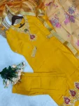 MODERN TABBY SILK EMBROIDERY WORK TOP BOTTOM WITH DUPATTA FESTIVE WEAR WHOLESALE PRICE ETHNIC GARMENT (4)