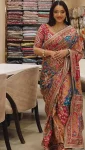 MOST PICKED CHINON SILK DIGITAL PRINT WITH BEAUTIFUL MIRROR HANDWORK SAREE WITH UNSTITCHED BLOUSE PARTY WEAR WHOLESALE PRICE ETHNIC GARENT (5)