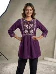 MOST PICKED RAYON EMBROIDERED WORK ONLY TOP WINE