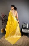 NEW ARRIVAL BANARASI TISSUE SILK WEAVING ZARI WORK SAREE WITH UNSTITCHED BLOUSE FESTIVE WEAR WHOLESALE PRICE ETHNIC GARMENT (19)