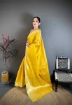 NEW ARRIVAL BANARASI TISSUE SILK WEAVING ZARI WORK SAREE WITH UNSTITCHED BLOUSE FESTIVE WEAR WHOLESALE PRICE ETHNIC GARMENT (19)