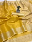 NEW ARRIVAL BANARASI TISSUE SILK WEAVING ZARI WORK SAREE WITH UNSTITCHED BLOUSE FESTIVE WEAR WHOLESALE PRICE ETHNIC GARMENT (19)