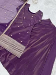 NEW ARRIVAL CHANDERI SILK FANCY EMBROIDERY SEQUENCE,DORI AND JARI WORK TOP LEHENGA WITH DUPATTA FESTIVE WEAR WHOLESALE PRICE ETHNIC GARMENT (3)