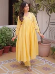 NEW ARRIVAL COTTON EMBROIDERY WORK KURTI PENT SET FESTIVE WEAR WHOLESALE PRICE ETHNIC GARMENT (24)