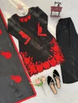NEW ARRIVAL FENDY SILK THREAD WITH SEQUENCE WORK TOP PALAZZO WITH DUPATTA FESTIVE WEAR WHOLESALE PRICE ETHNIC GARMENT (9)