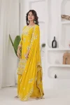 NEW ARRIVAL GEORGETTE EMBROIDERY SEQUENCE WORK TOP PALAZZO WITH DUPATTA FESTIVE WEAR WHOLESALE PRICE ETHNIC GARMENT (6)