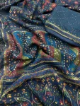 NEW ARRIVAL GEORGETTE PRINT WITH SEQUENCE AND DIAMOND WORK SAREE WITH UNSTITCHED BLOUSE FESTIVE WEAR WHOLESALE PRICE ETHNIC GARMENT (2)