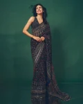NEW ARRIVAL GEORGETTE PRINT WITH SEQUENCE AND DIAMOND WORK SAREE WITH UNSTITCHED BLOUSE FESTIVE WEAR WHOLESALE PRICE ETHNIC GARMENT (2)