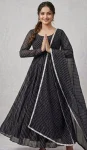 NEW ARRIVAL GEORGETTE PRINT WORK GOWN WITH DUPATTA FESTIVE WEAR WHOLESALE PRICE ETHNIC GARMENT (12)