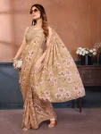 NEW ARRIVAL GEORGETTE SILK PRINT WORK SAREE WITH UNSTITCHED BLOUSE FESTIVE WEAR WHOLESALE PRICE ETHNIC GARMENT (3)