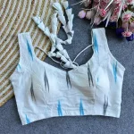 NEW ARRIVAL IKKAT COTTON DIGITAL PRINT WORK STITCHED BLOUSE OFF WHITE