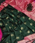 NEW ARRIVAL LICHI SILK RICH PALLU & JACQUARD WORK SAREE WITH UNSTITCHED BLOUSE FESTIVE WEAR WHOLESALE PRICE ETHNIC GARMENT (5)
