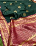 NEW ARRIVAL LICHI SILK RICH PALLU & JACQUARD WORK SAREE WITH UNSTITCHED BLOUSE FESTIVE WEAR WHOLESALE PRICE ETHNIC GARMENT (5)