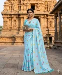 NEW ARRIVAL MUL COTTON PRINT WORK SAREE WITH UNSTITCHED BLOUSE DAILY WEAR WHOLESALE PRICE ETHNIC GARMENT (5)