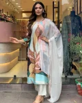 NEW ARRIVAL MUSLIN DIGITAL PRINT WORK TOP BOTTOM WITH DUPATTA MULTI