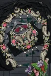 NEW ARRIVAL NATURAL CREPE EMBROIDERY WORK DRAPED SKIRT BLOUSE AND SHRUG PARTY WEAR WHOLESALE PRICE ETHNIC GARMENT (3)