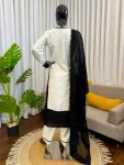 NEW ARRIVAL NATURAL CREPE THREAD & SEQUENCE WORK TOP BOTTOM WITH DUPATTA FESTIVE WEAR WHOLESALE PRICE ETHNIC GARMENT (2)