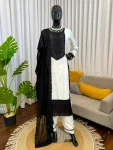NEW ARRIVAL NATURAL CREPE THREAD & SEQUENCE WORK TOP BOTTOM WITH DUPATTA FESTIVE WEAR WHOLESALE PRICE ETHNIC GARMENT (2)