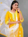 NEW ARRIVAL RAYON COTTON EMBROIDERY WORK TOP BOTTOM WITH DUPATTA DAILY WEAR WHOLESALE PRICE ETHNIC GARMENT (1)