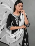 NEW ARRIVAL RAYON COTTON EMBROIDERY WORK TOP BOTTOM WITH DUPATTA DAILY WEAR WHOLESALE PRICE ETHNIC GARMENT (3)