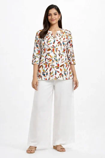 NEW ARRIVAL RAYON DIGITAL PRINT WORK TOP PALAZZO SET MULTI