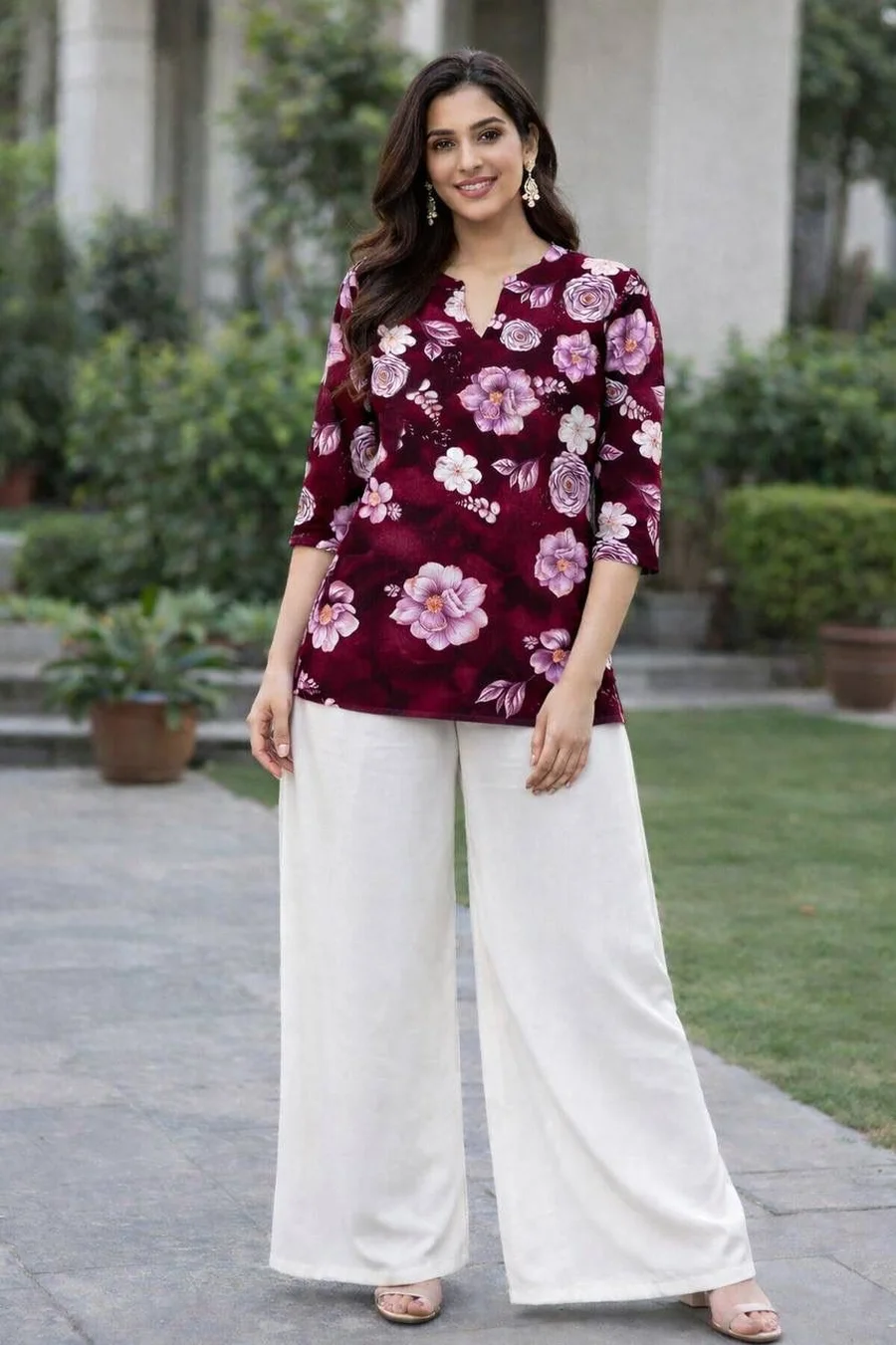 NEW ARRIVAL RAYON DIGITAL PRINT WORK TOP PALAZZO SET DAILY WEAR WHOLESALE PRICE ETHNIC GARMENT (2)