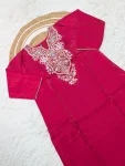 NEW ARRIVAL SHIMMER SILK EMBROIDERY WORK TOP BOTTOM WITH DUPATTA FESTIVE WEAR WHOLESALE PRICE ETHNIC GARMENT (4)