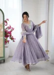 RICH LOOK BLOOMING FAUX EMBROIDERY RAINBOW SEQUENCE WITH MOTI WORK GOWN BOTTOM WITH DUPATTA FESTIVE WEAR WHOLESALE PRICE ETHNIC GARMENT (5)