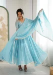RICH LOOK BLOOMING FAUX EMBROIDERY RAINBOW SEQUENCE WITH MOTI WORK GOWN BOTTOM WITH DUPATTA WEDDING WEAR WHOLESALE PRICE ETHNIC GARMENT (2)