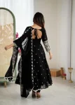 RICH LOOK BLOOMING FAUX EMBROIDERY RAINBOW SEQUENCE WITH MOTI WORK GOWN BOTTOM WITH DUPATTA WEDDING WEAR WHOLESALE PRICE ETHNIC GARMENT (3)