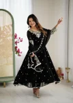 RICH LOOK BLOOMING FAUX EMBROIDERY RAINBOW SEQUENCE WITH MOTI WORK GOWN BOTTOM WITH DUPATTA WEDDING WEAR WHOLESALE PRICE ETHNIC GARMENT (3)